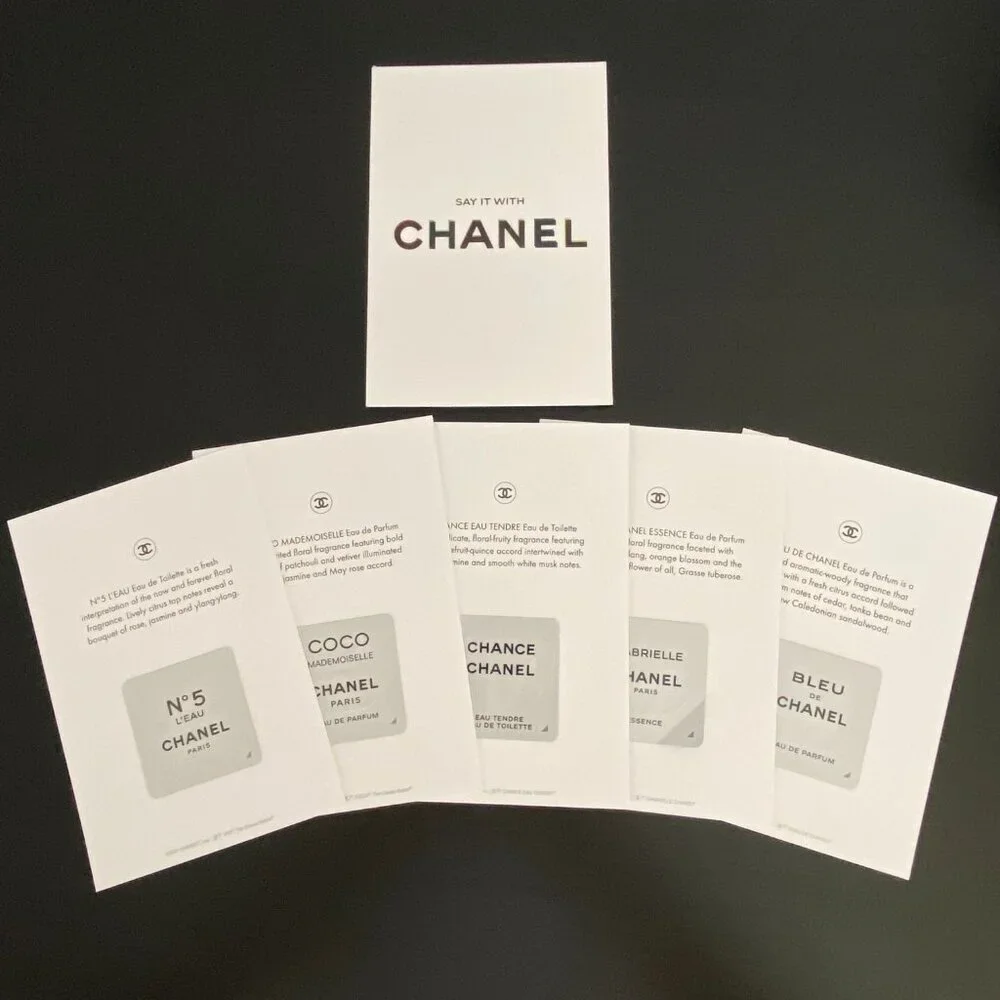 Chanel 5-pc blotter single use samples